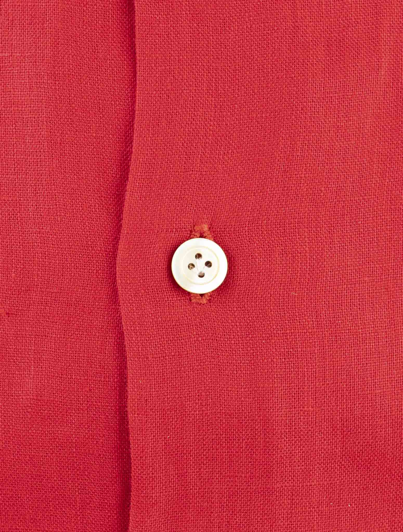 Kiton Red Linen Shirt