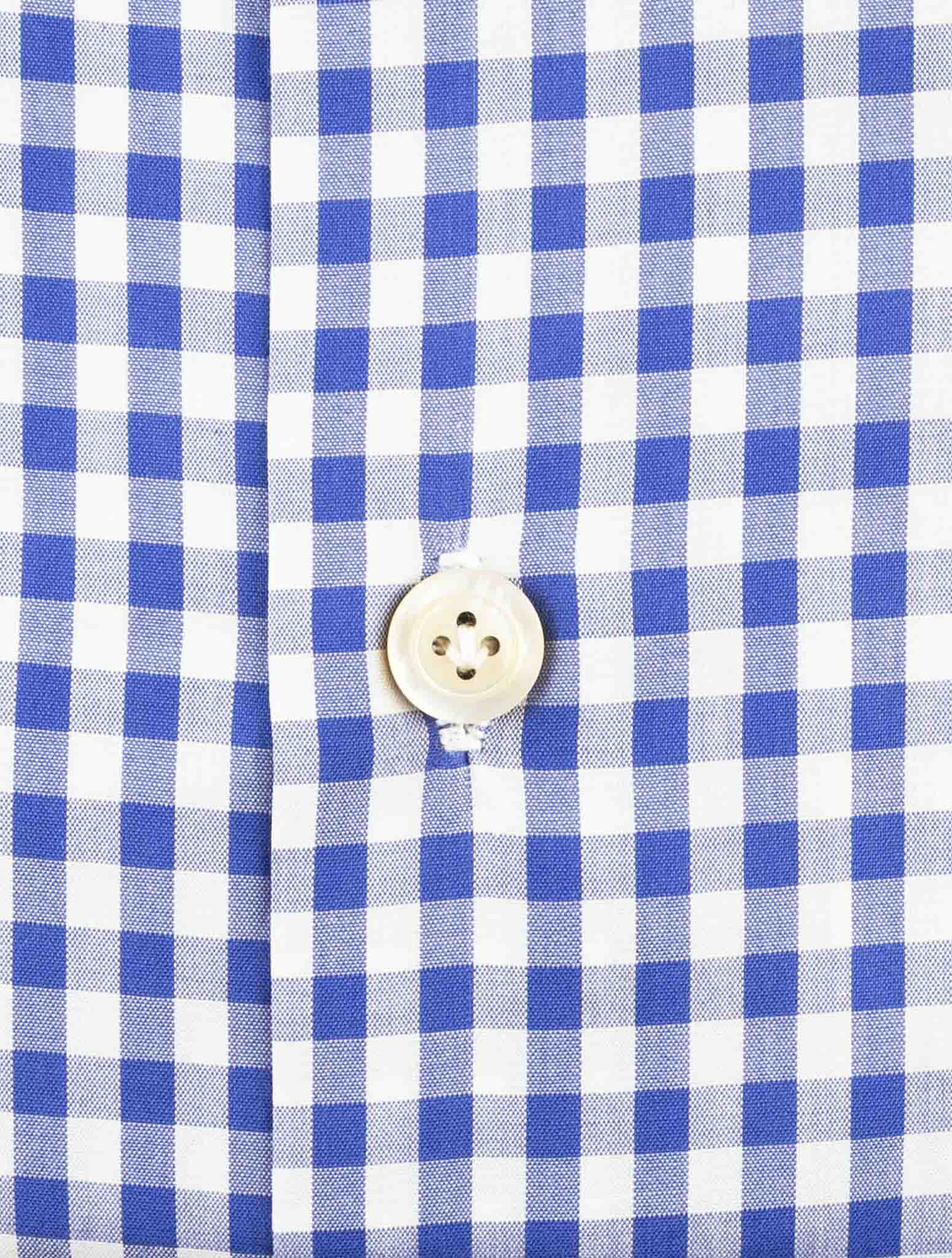 Kiton Blue White Cotton Shirt