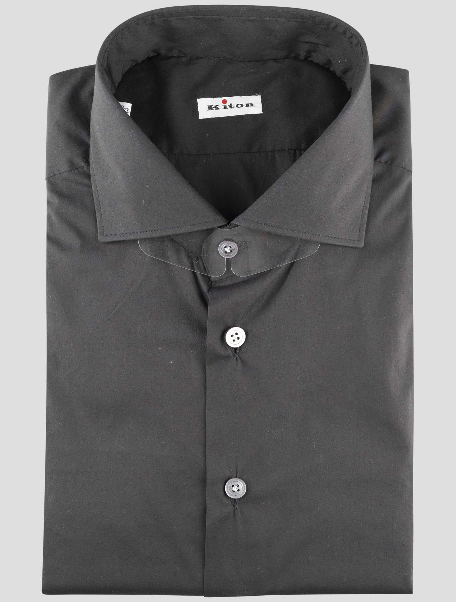 Kiton Black Cotton Pa Ea Shirt