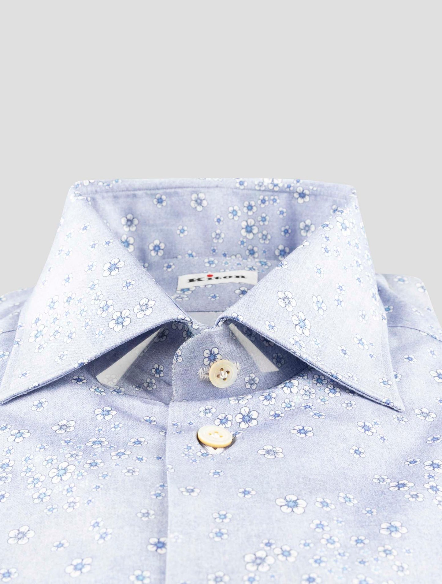 Kiton Blue Cotton Shirt