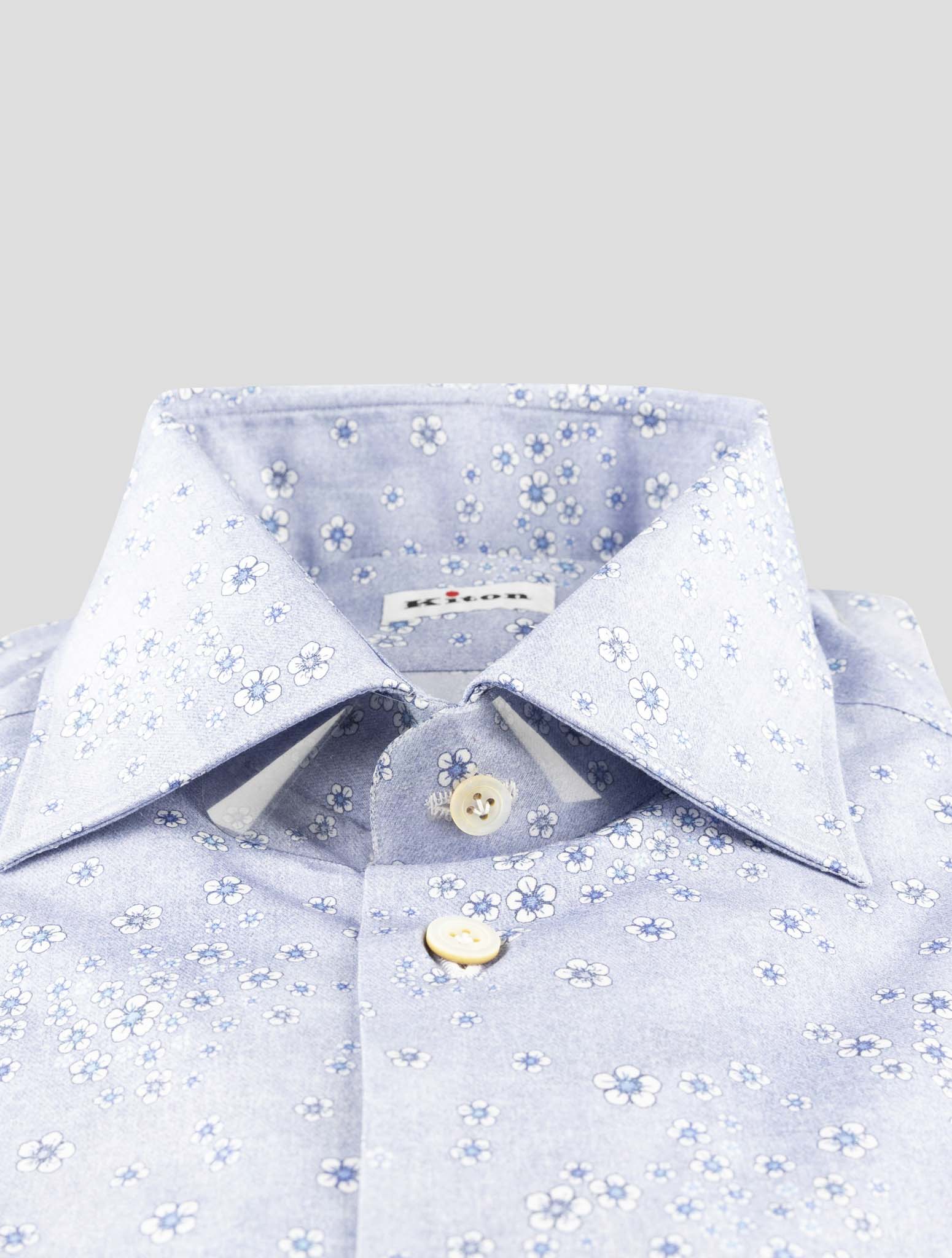 Kiton Blue Cotton Shirt