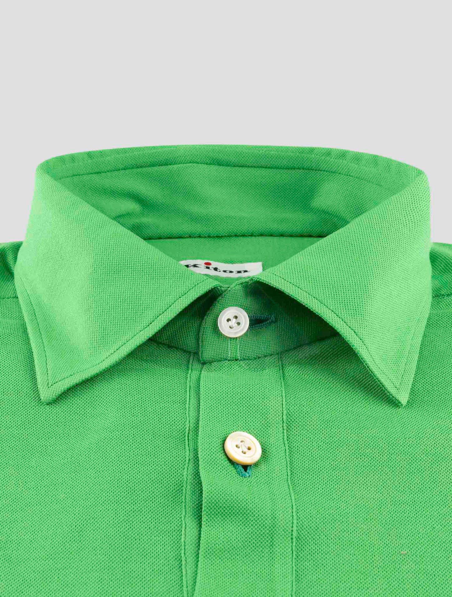 Kiton Green Cotton Polo