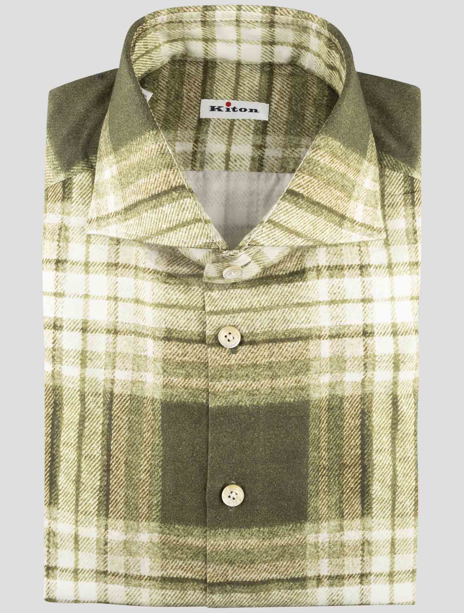Kiton Green Cotton Shirt