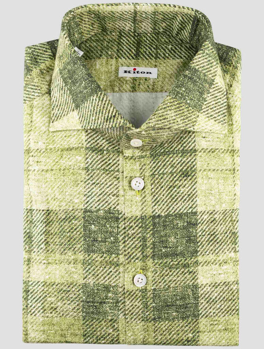 Kiton Green Cotton Shirt