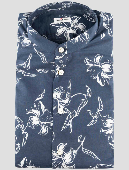 Kiton Blue Cotton Shirt