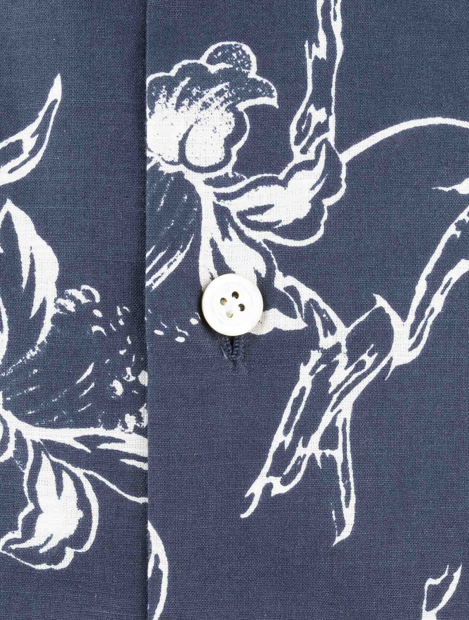 Kiton Blue Cotton Shirt