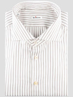 Kiton White Gray Cotton Shirt