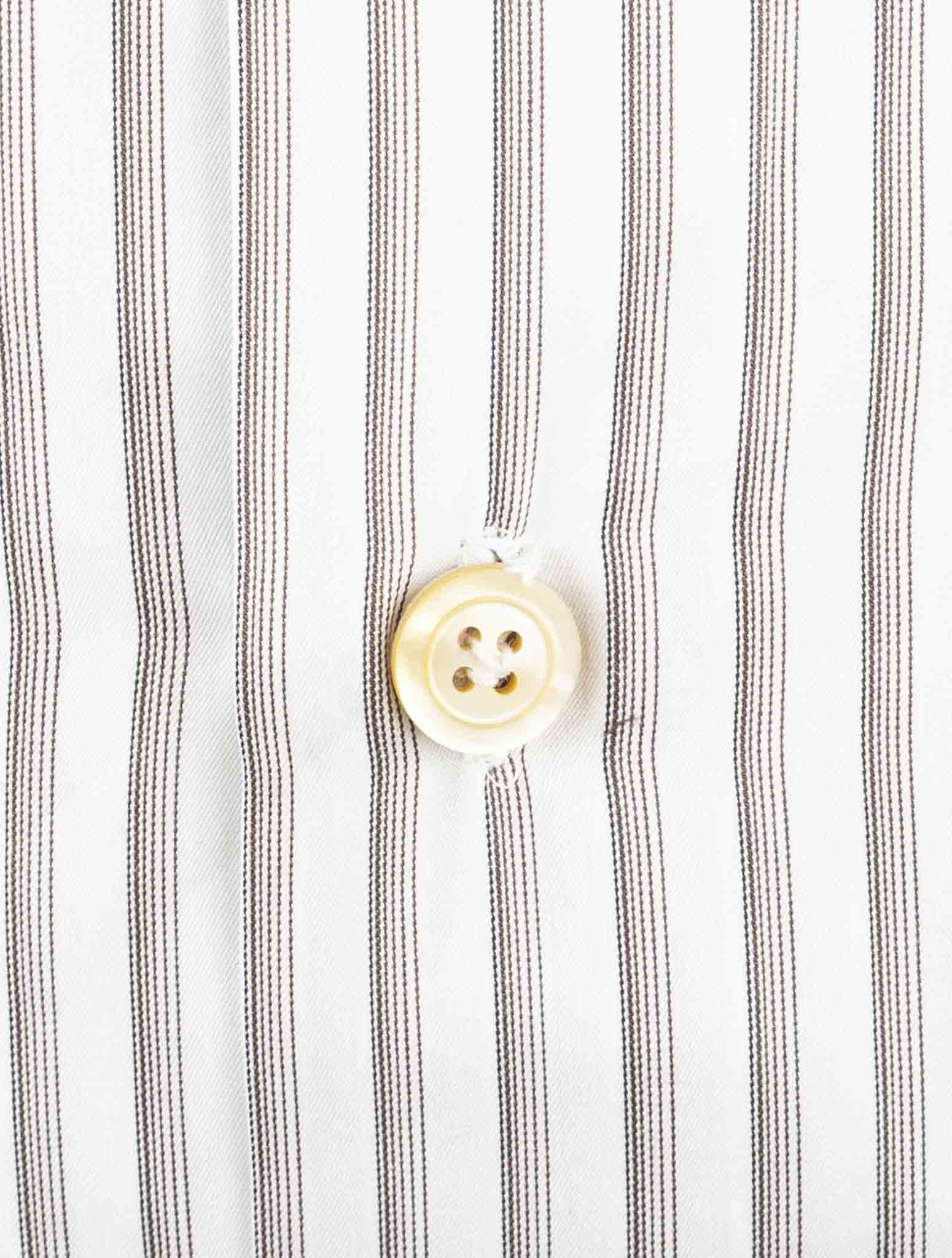 Kiton White Gray Cotton Shirt