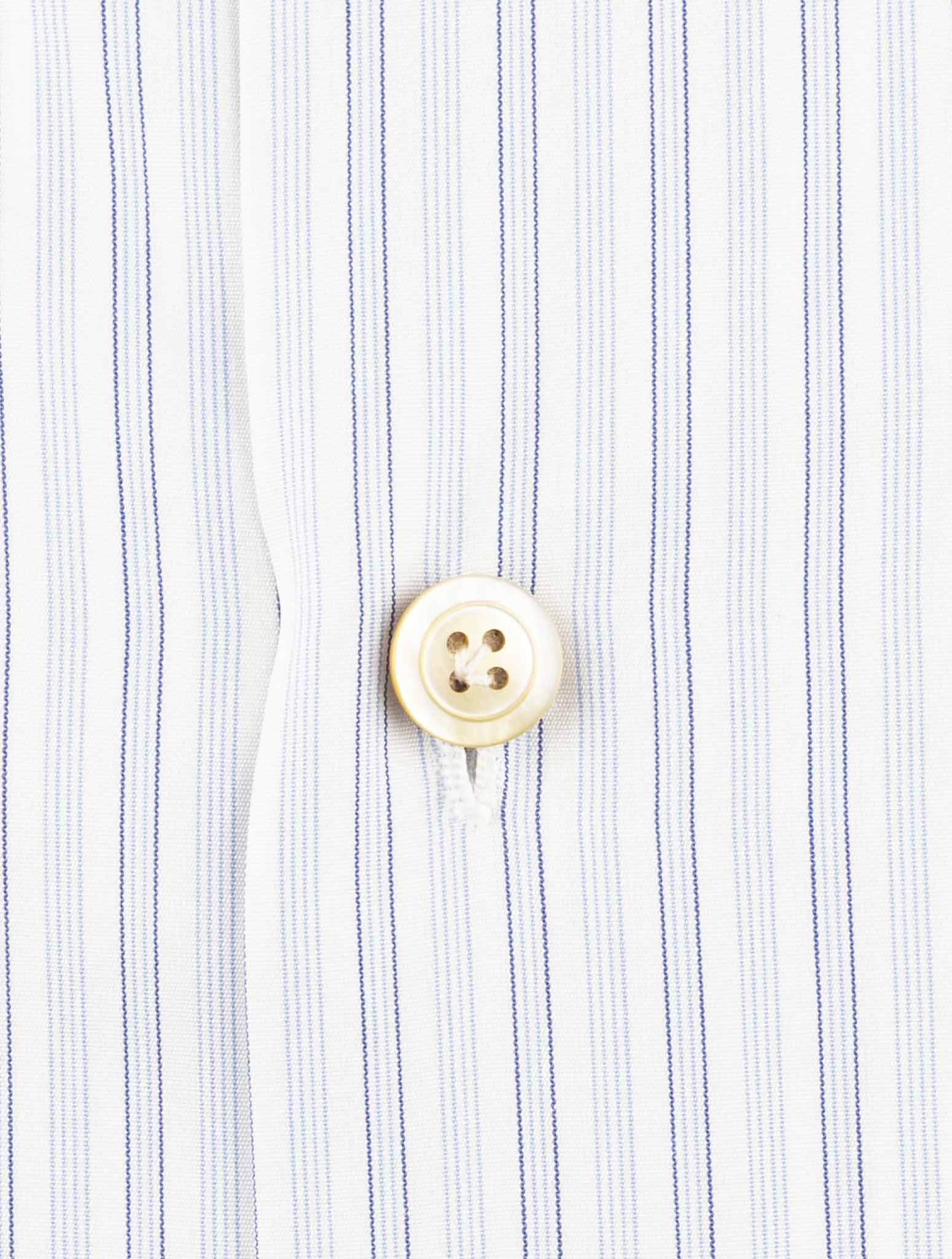 Kiton White Blue Cotton Shirt