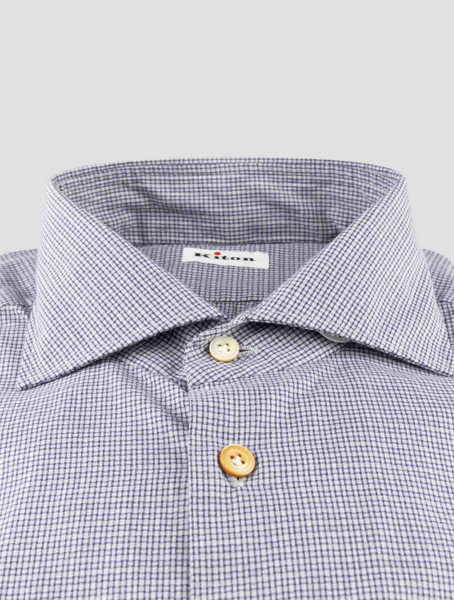 Kiton Gray Blue Cotton Shirt