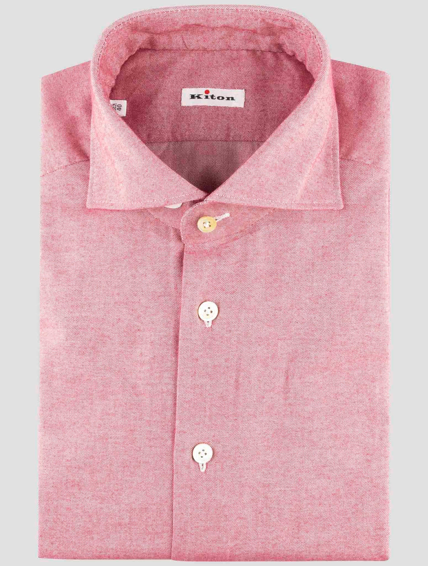 Kiton Red Cotton Cashmere Shirt