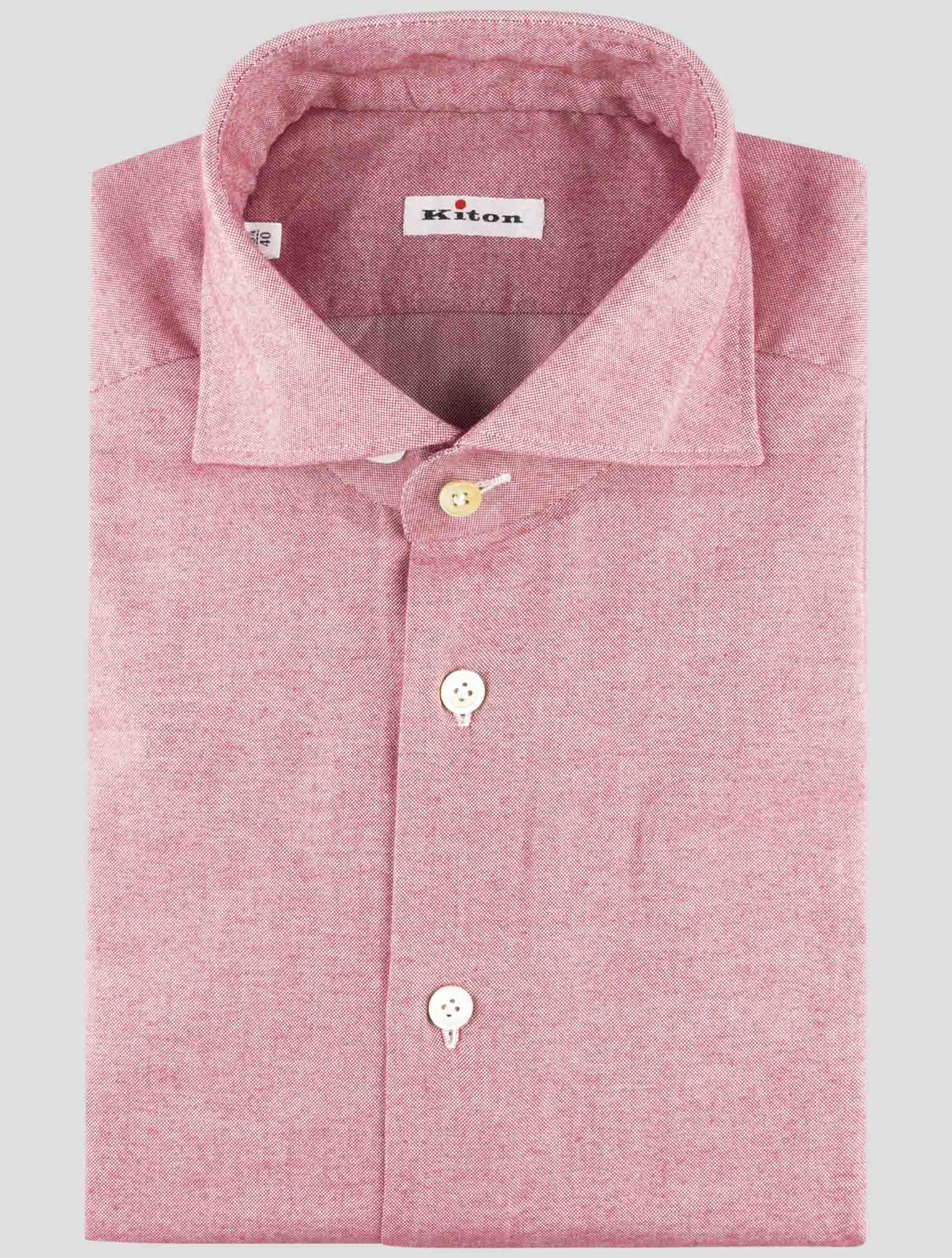 Kiton Red Cotton Cashmere Shirt