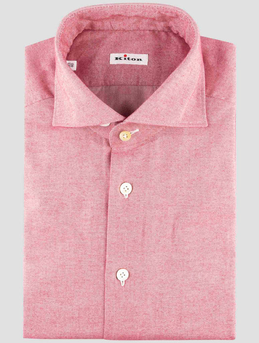 Kiton Red Cotton Cashmere Shirt