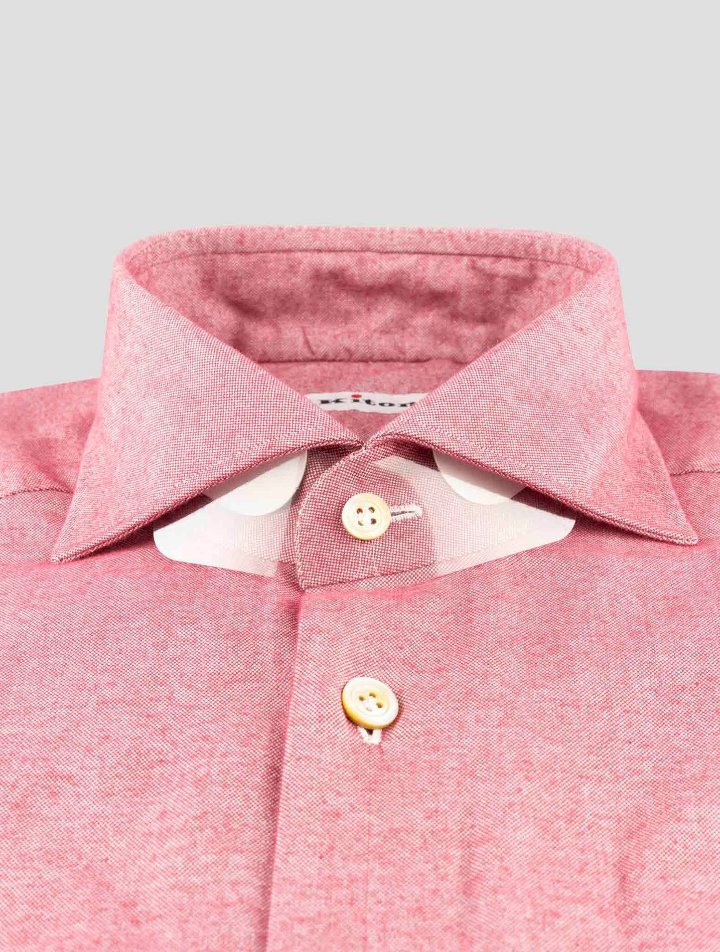 Kiton Red Cotton Cashmere Shirt