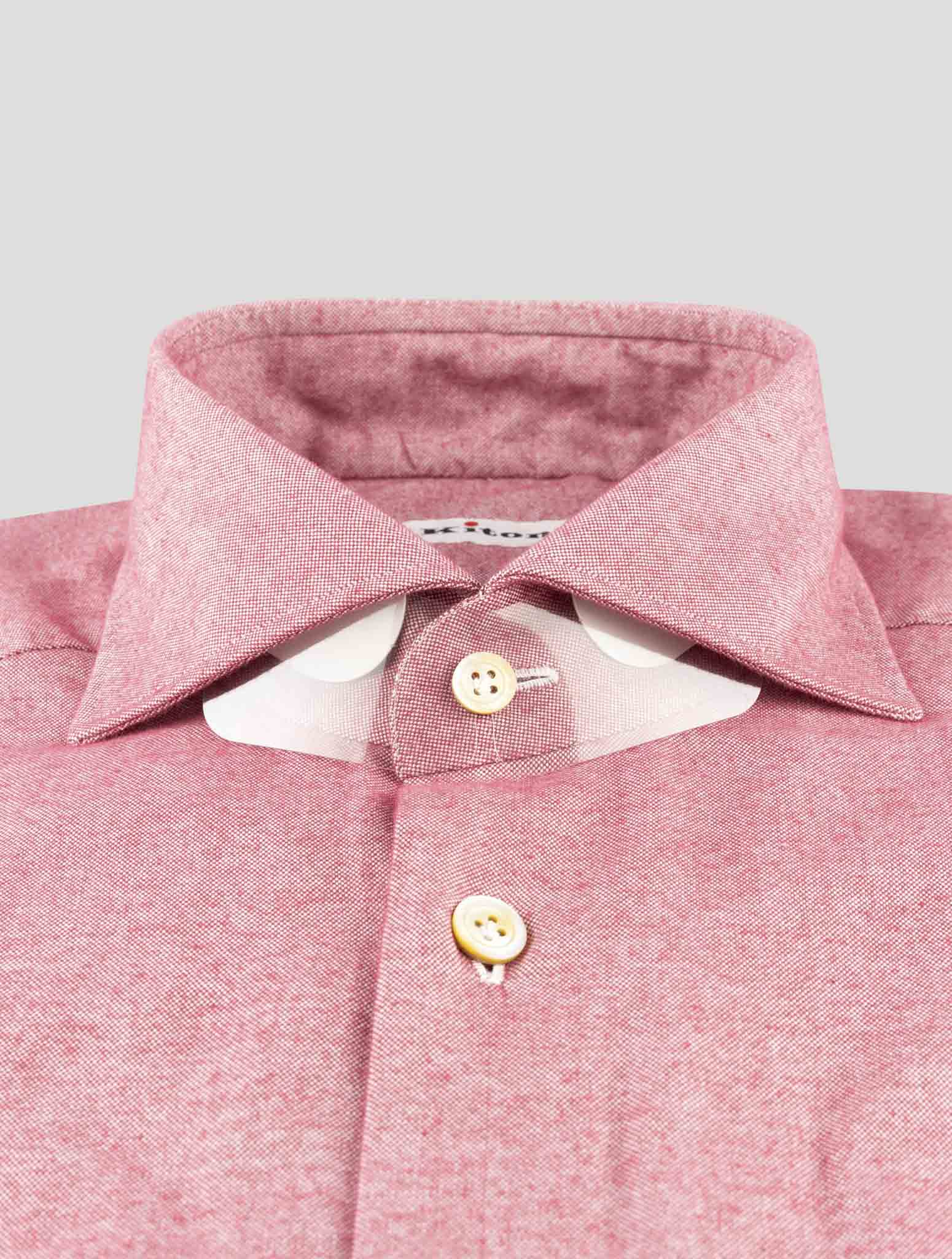 Kiton Red Cotton Cashmere Shirt