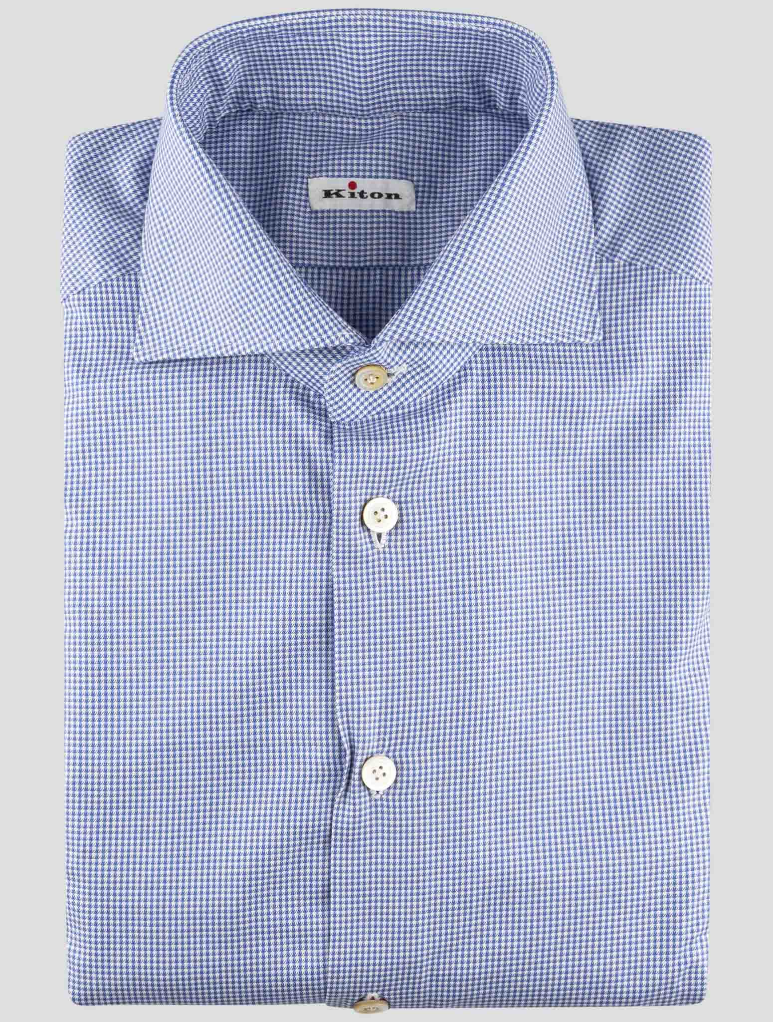 Kiton Blue Cotton Shirt