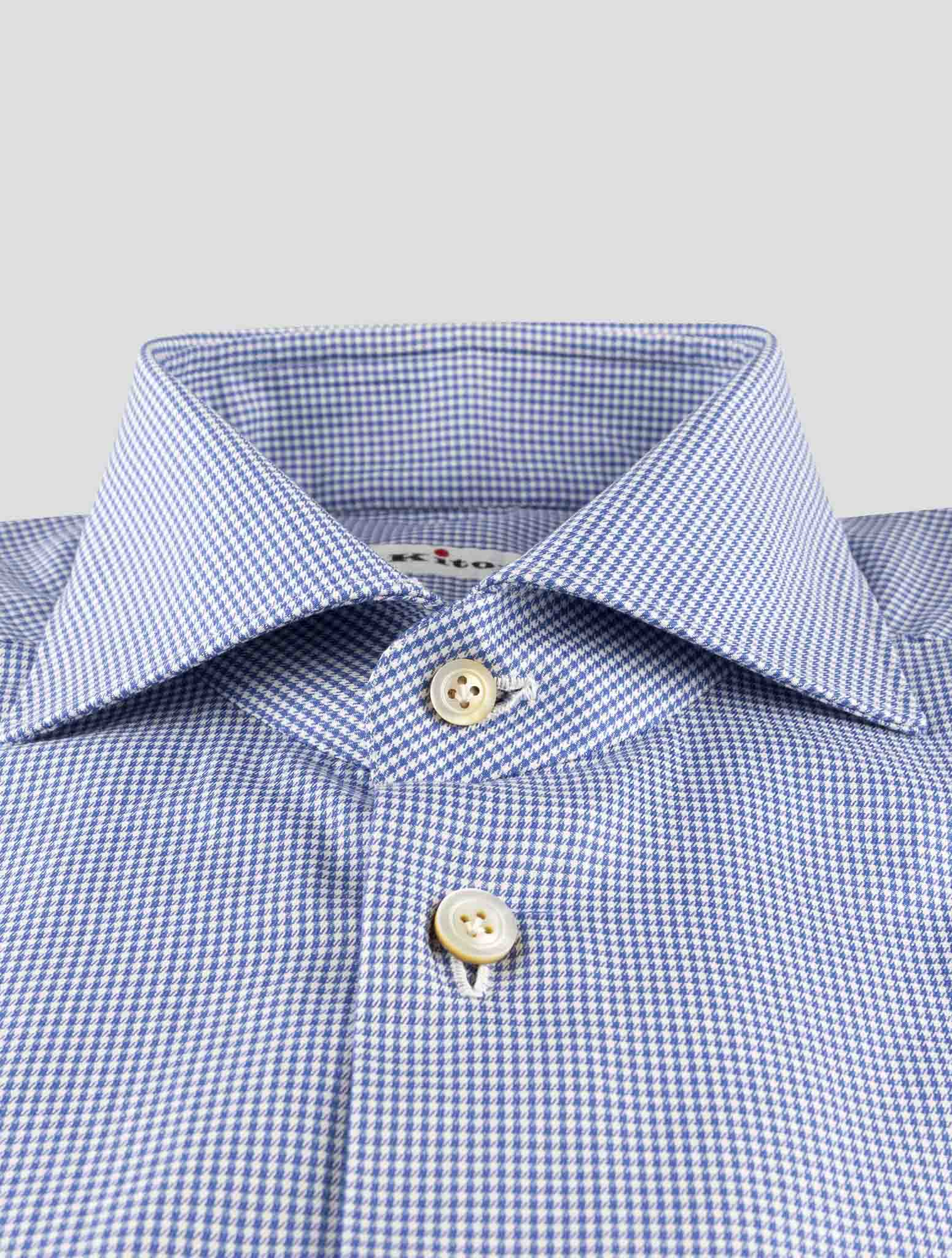 Kiton Blue Cotton Shirt