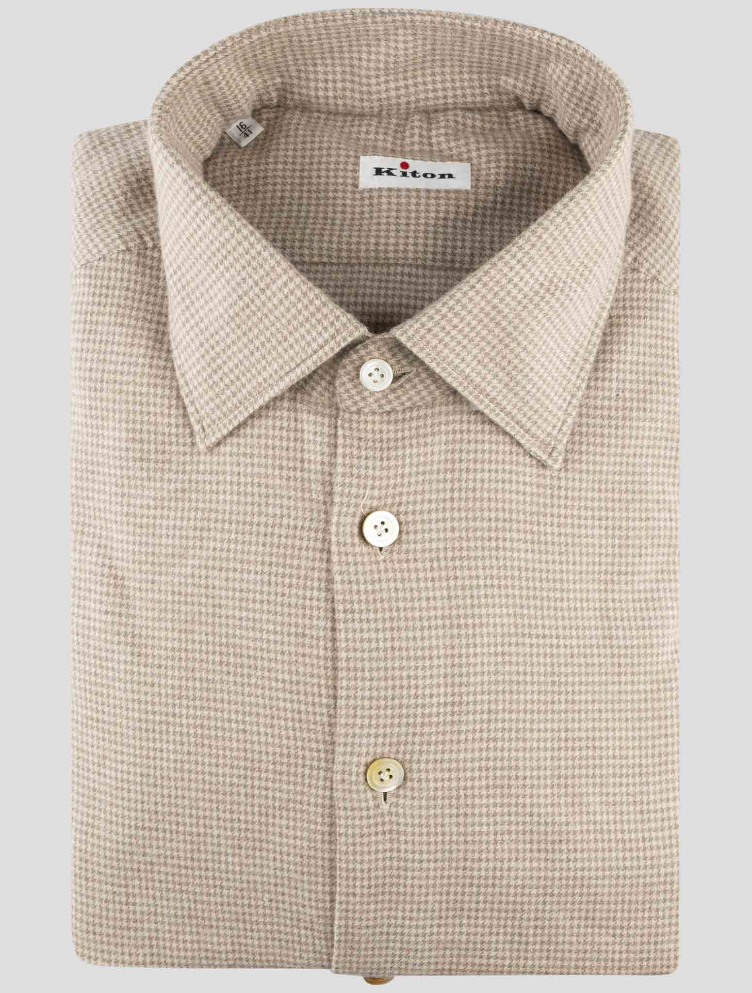 Kiton Brown Cotton Shirt