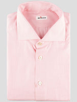 Kiton Pink White Cotton Shirt