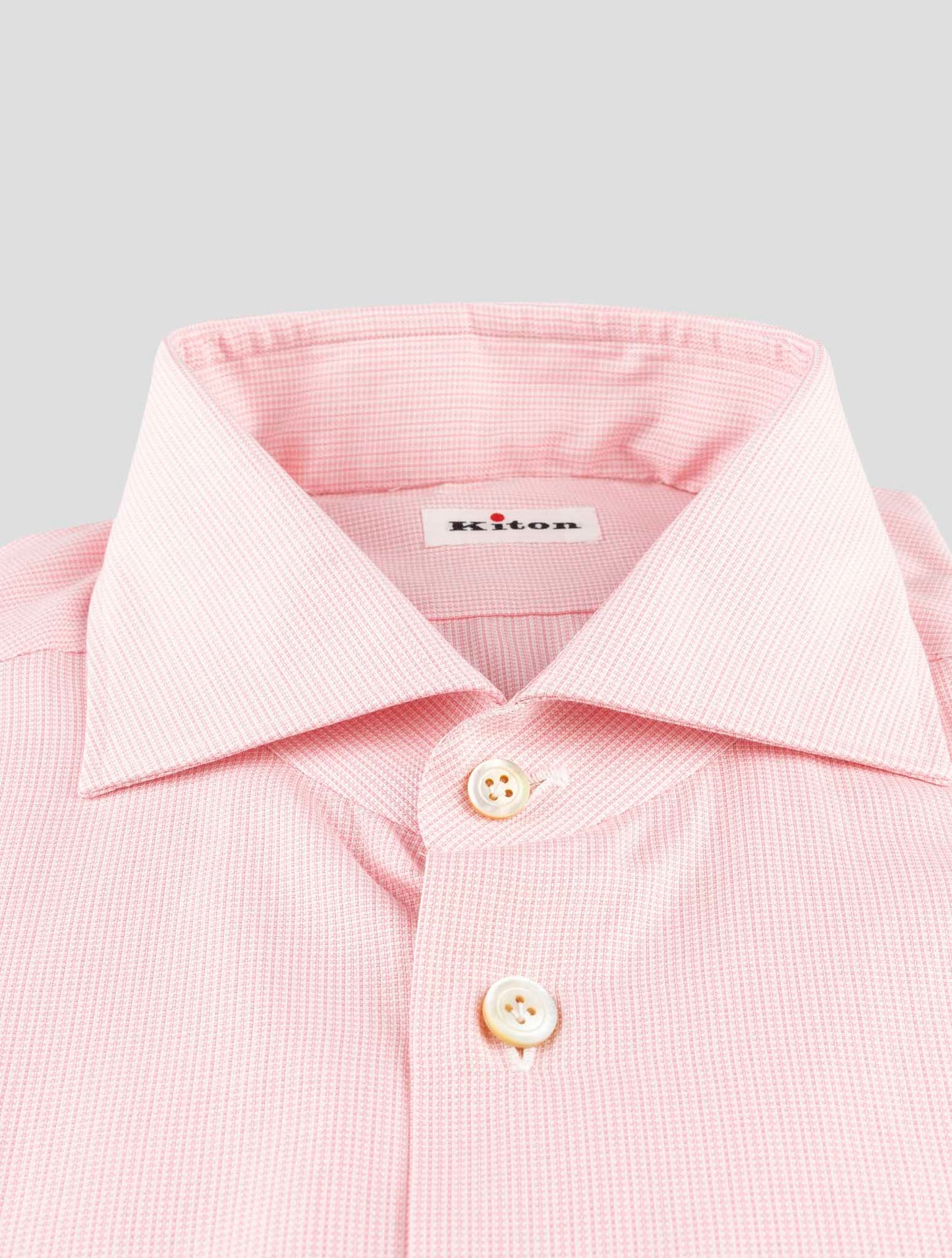 Kiton Pink White Cotton Shirt