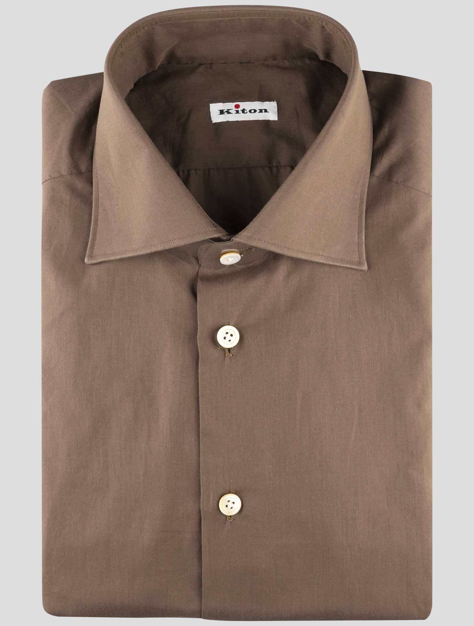 Kiton Brown Cotton Shirt
