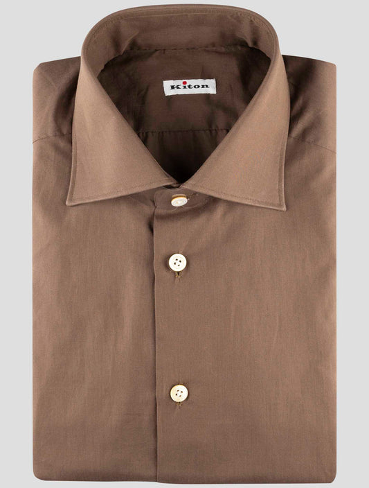 Kiton Brown Cotton Shirt