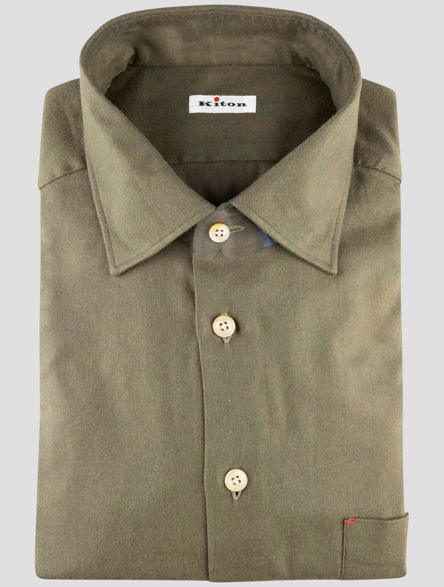 Kiton Green Cotton Shirt