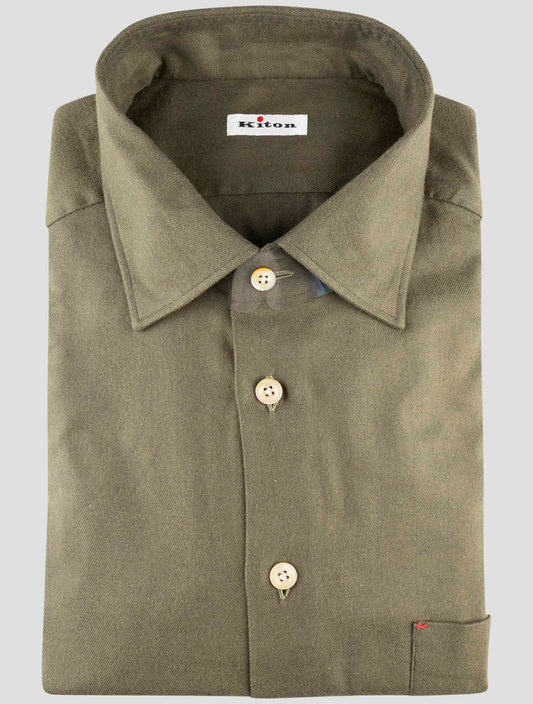 Kiton Green Cotton Shirt