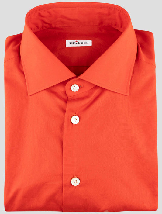 Kiton Red Cotton Shirt
