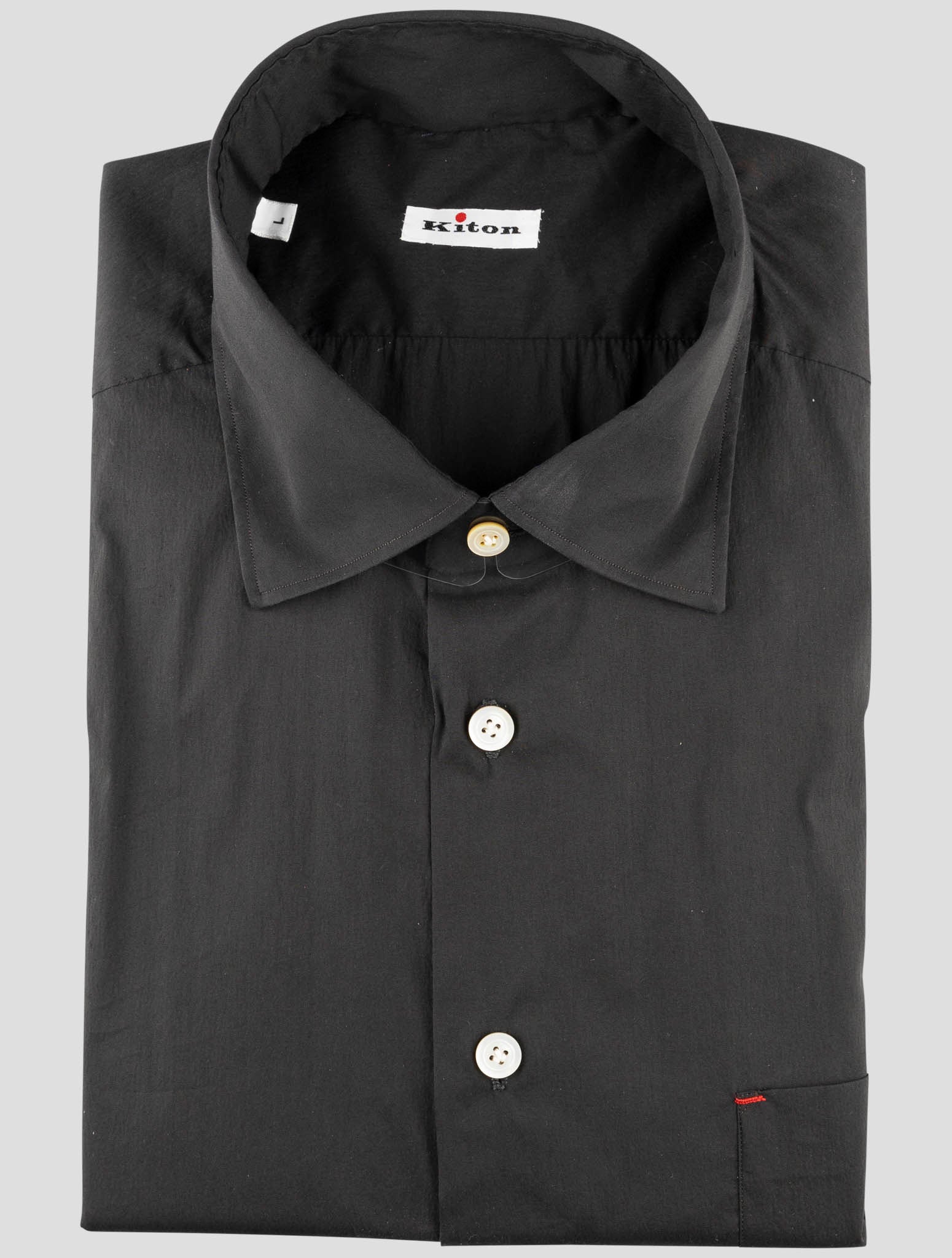 Kiton Black Cotton Shirt