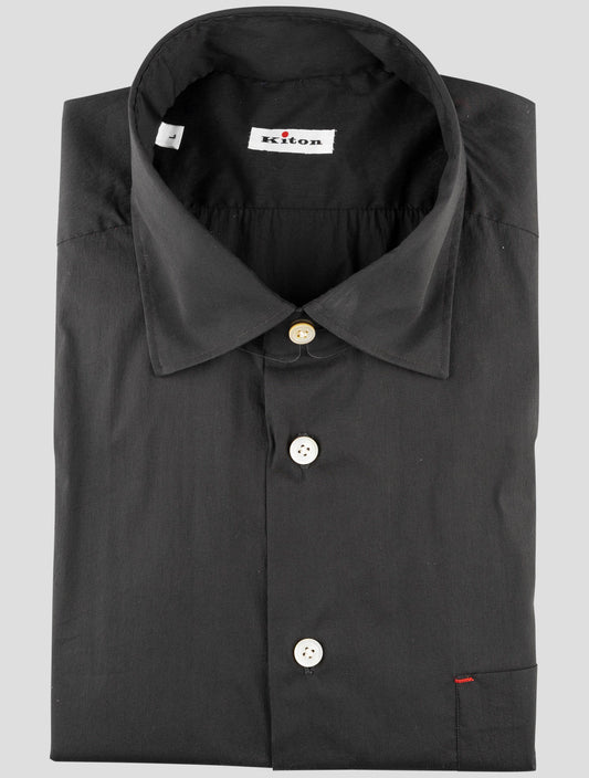 Kiton Black Cotton Shirt