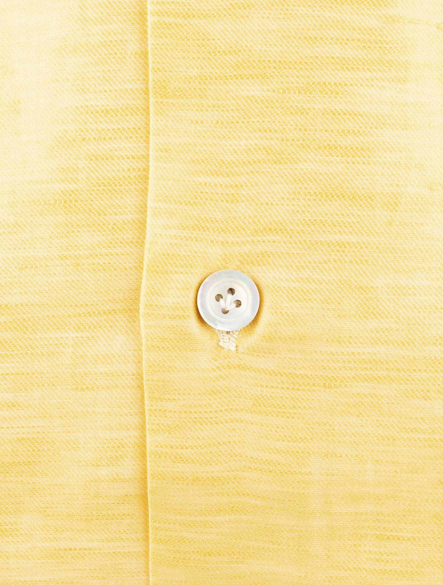 Kiton Yellow Cotton Linen Shirt
