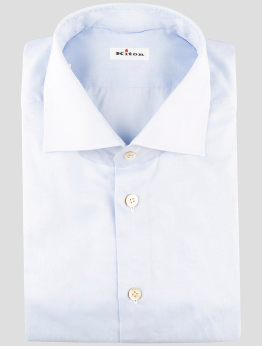 Kiton Light Blue Cotton Shirt