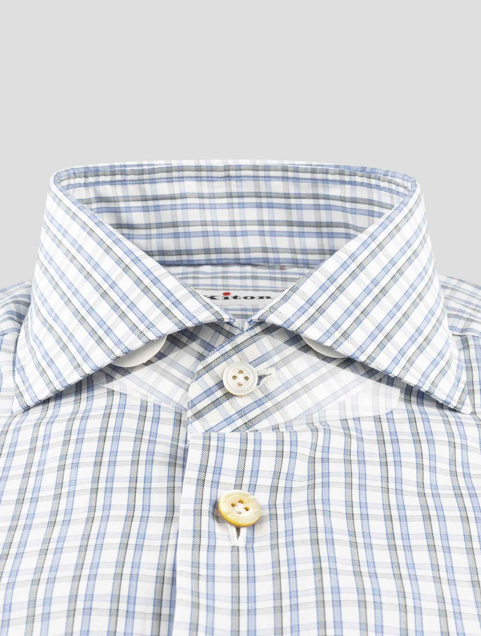 Kiton Blue Cotton Shirt