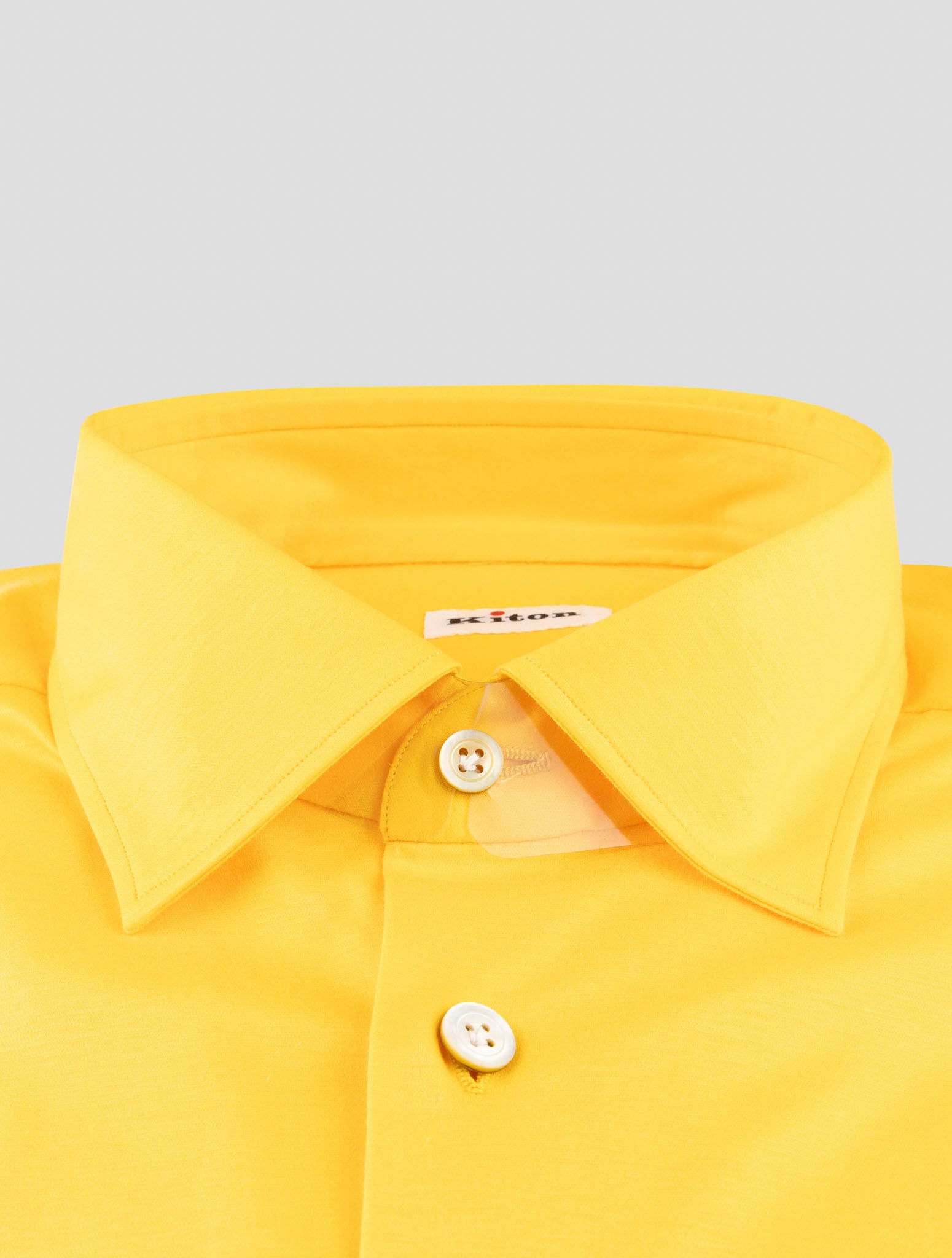 Kiton Yellow Cotton Shirt