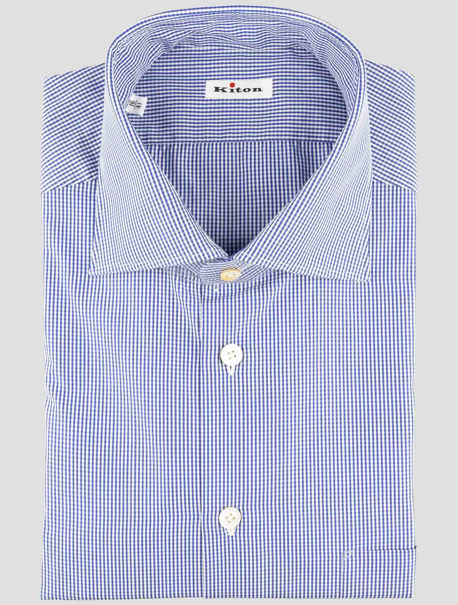 Kiton Blue Cotton Shirt