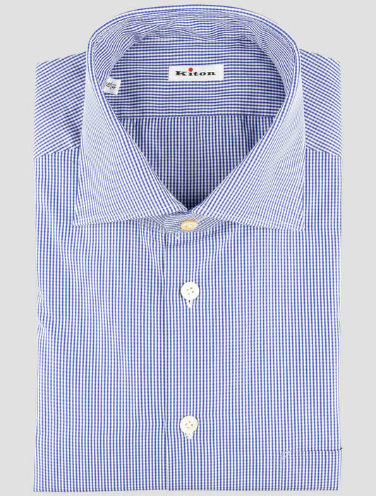Kiton Blue Cotton Shirt