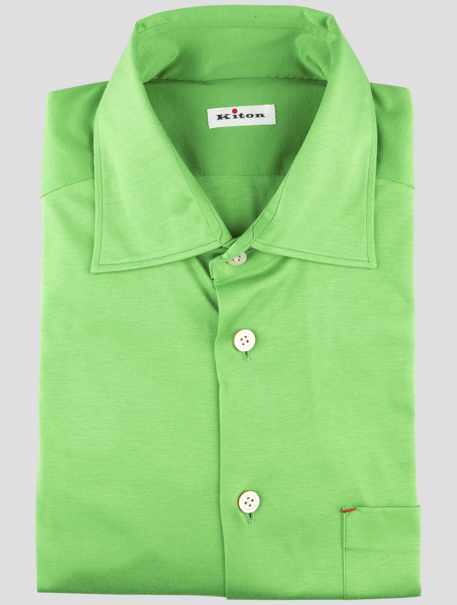 Kiton Green Cotton Shirt