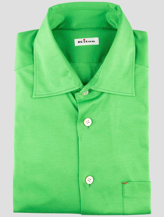 Kiton Green Cotton Shirt