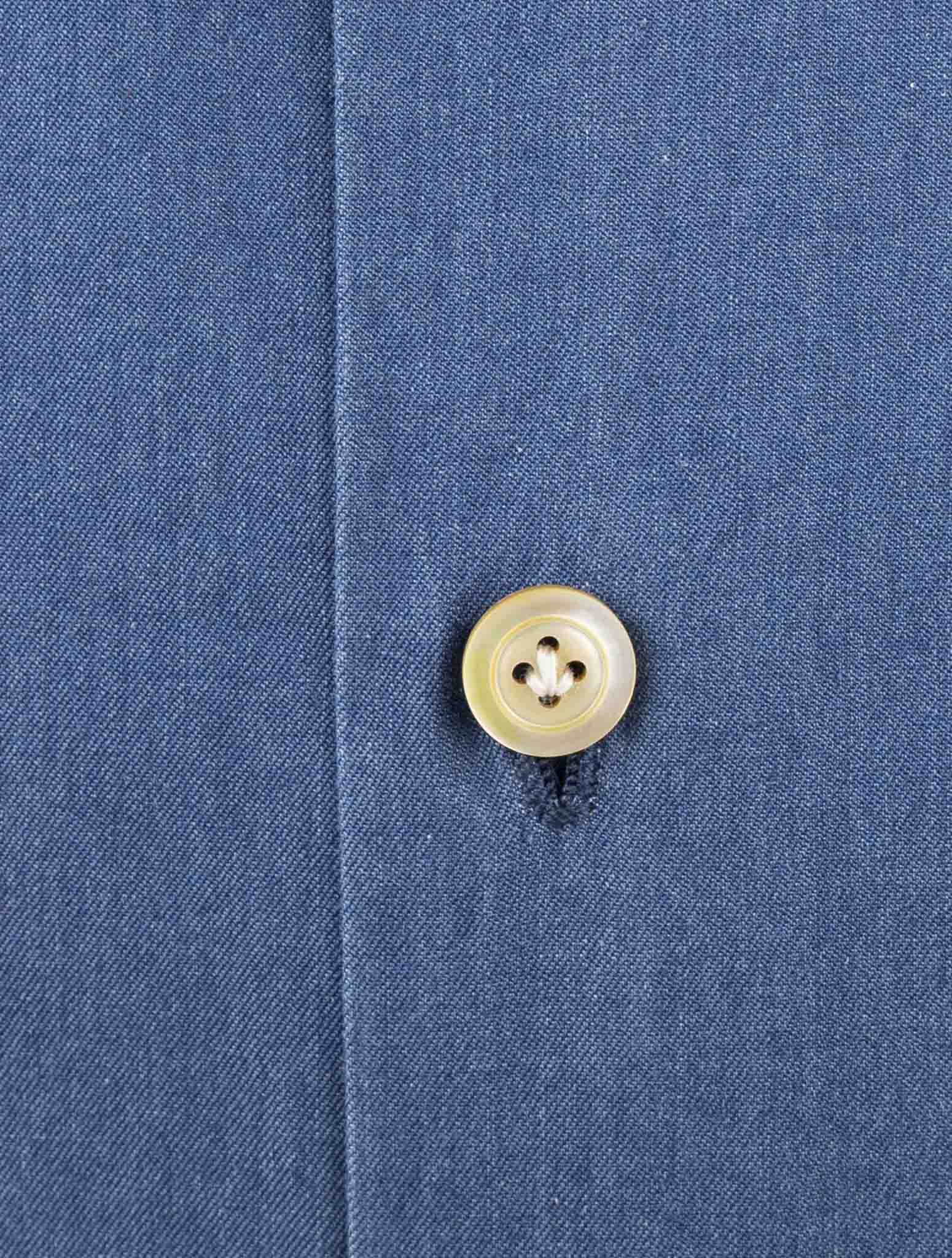 Kiton Blue Cotton Shirt
