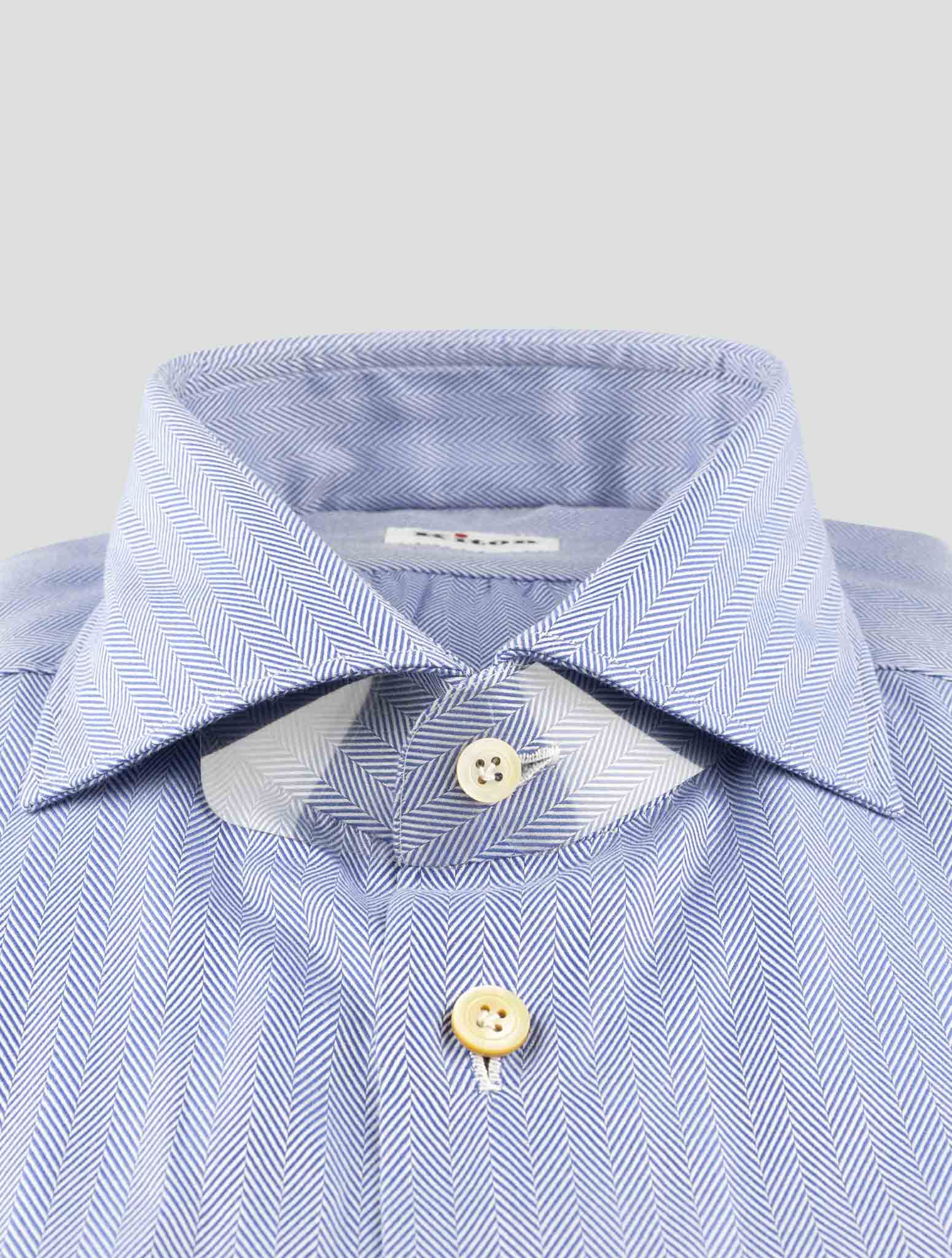 Kiton Blue Cotton Shirt
