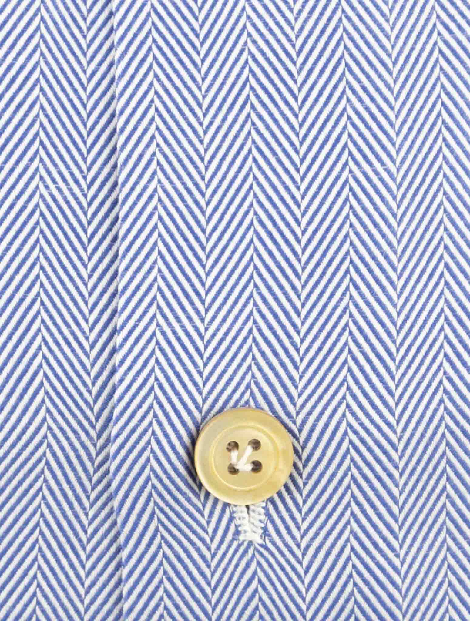 Kiton Blue Cotton Shirt