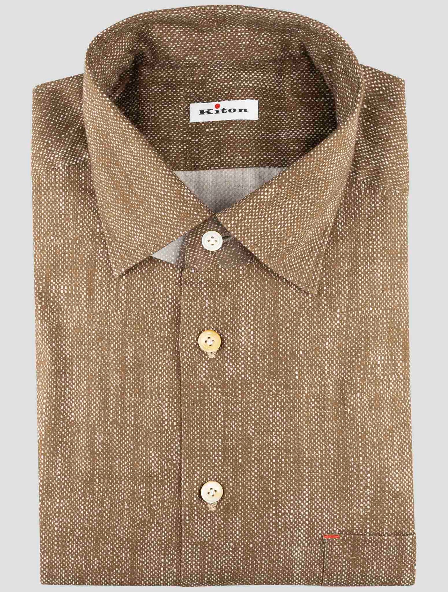 Kiton Brown Cotton Shirt