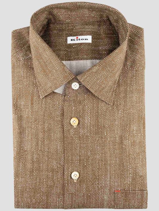 Kiton Brown Cotton Shirt