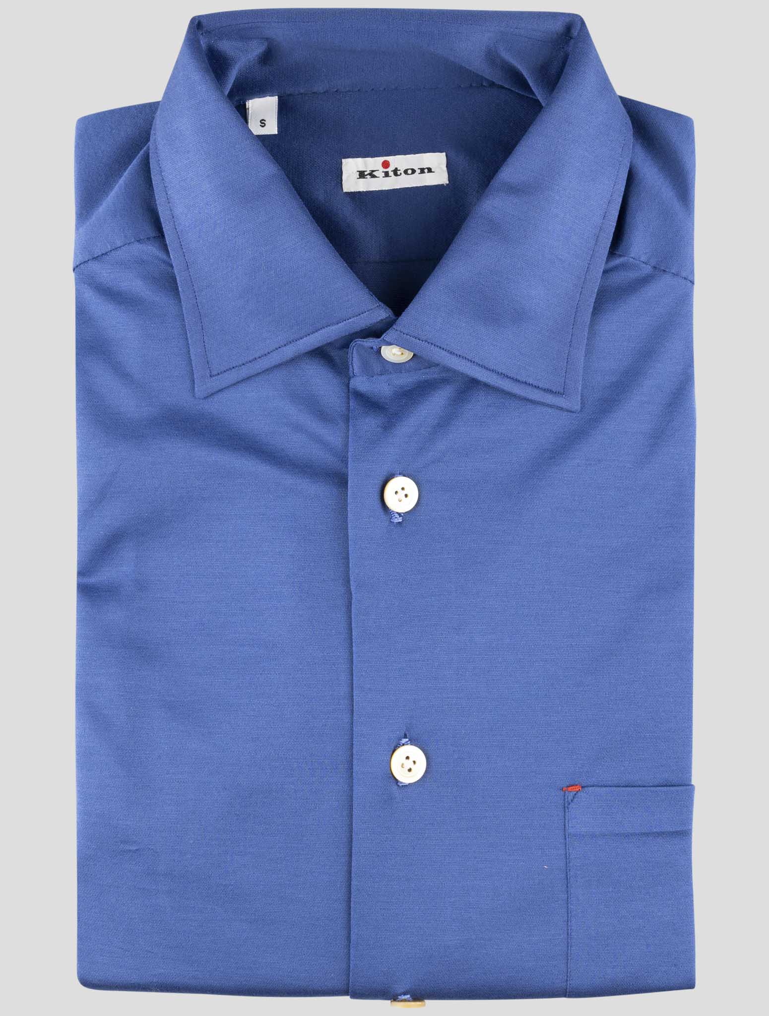 Kiton Blue Cotton Shirt