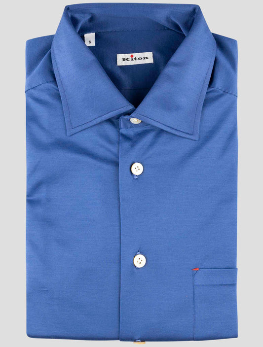 Kiton Blue Cotton Shirt