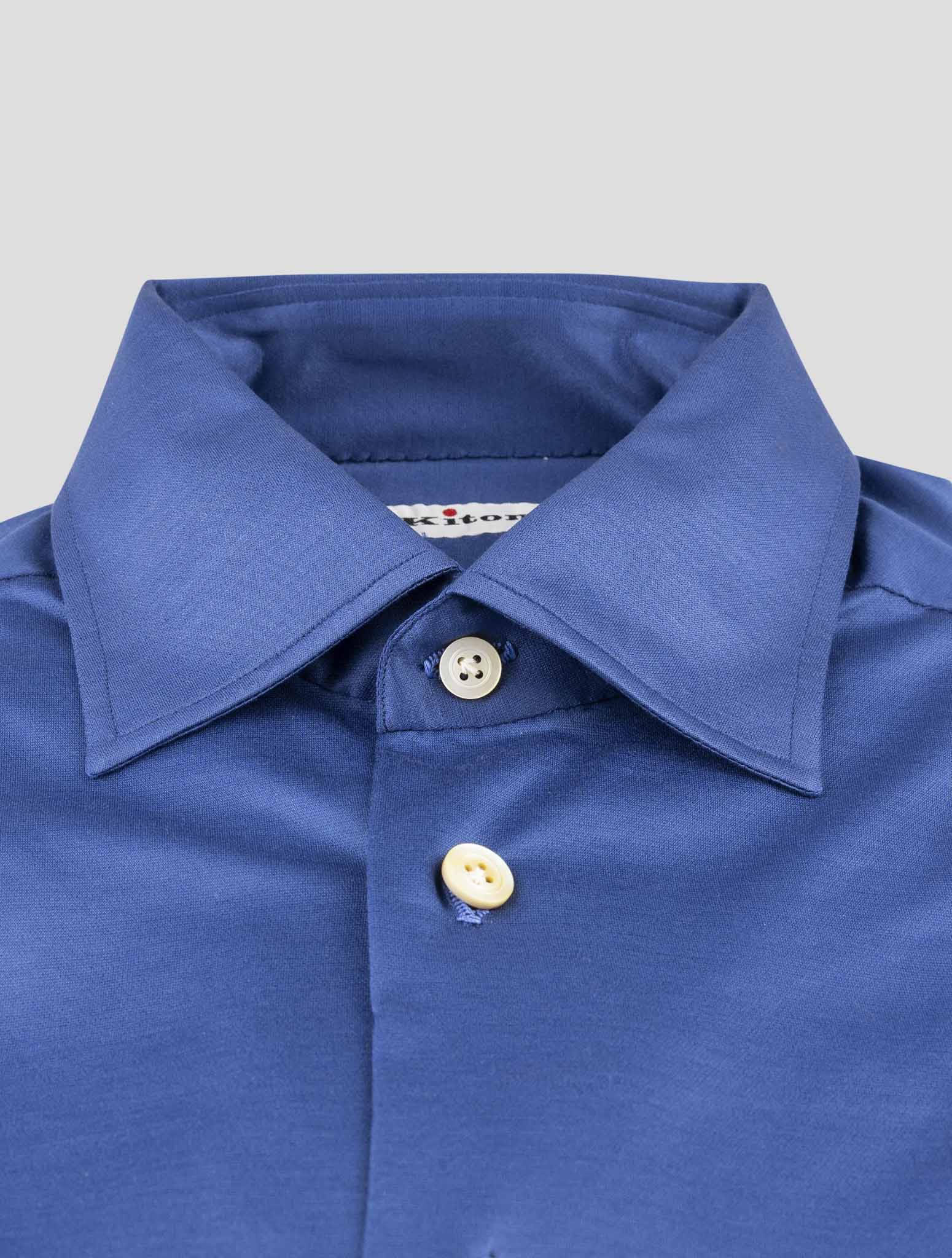 Kiton Blue Cotton Shirt