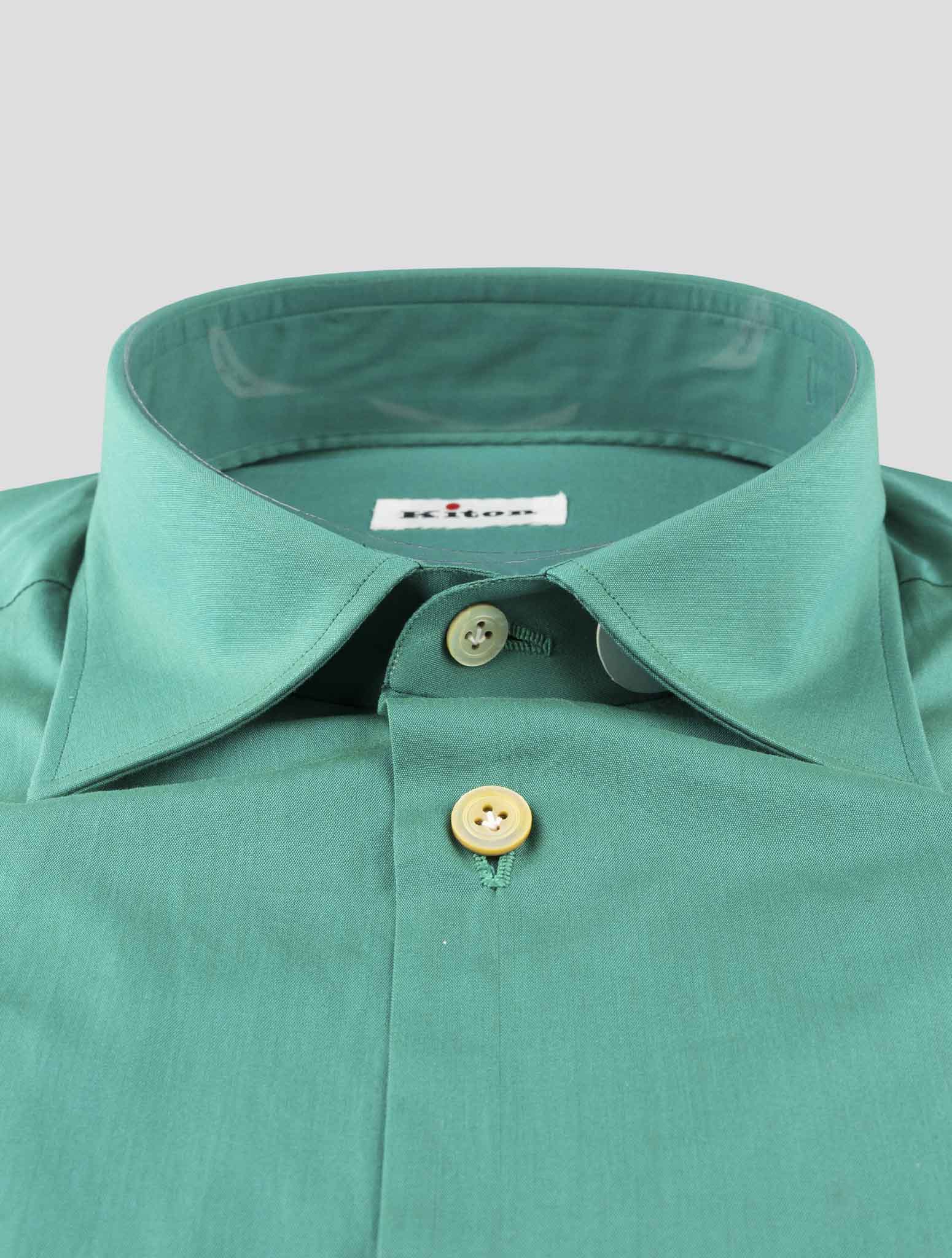 Kiton Green Cotton Shirt