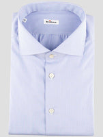 Kiton Blue White Cotton Shirt
