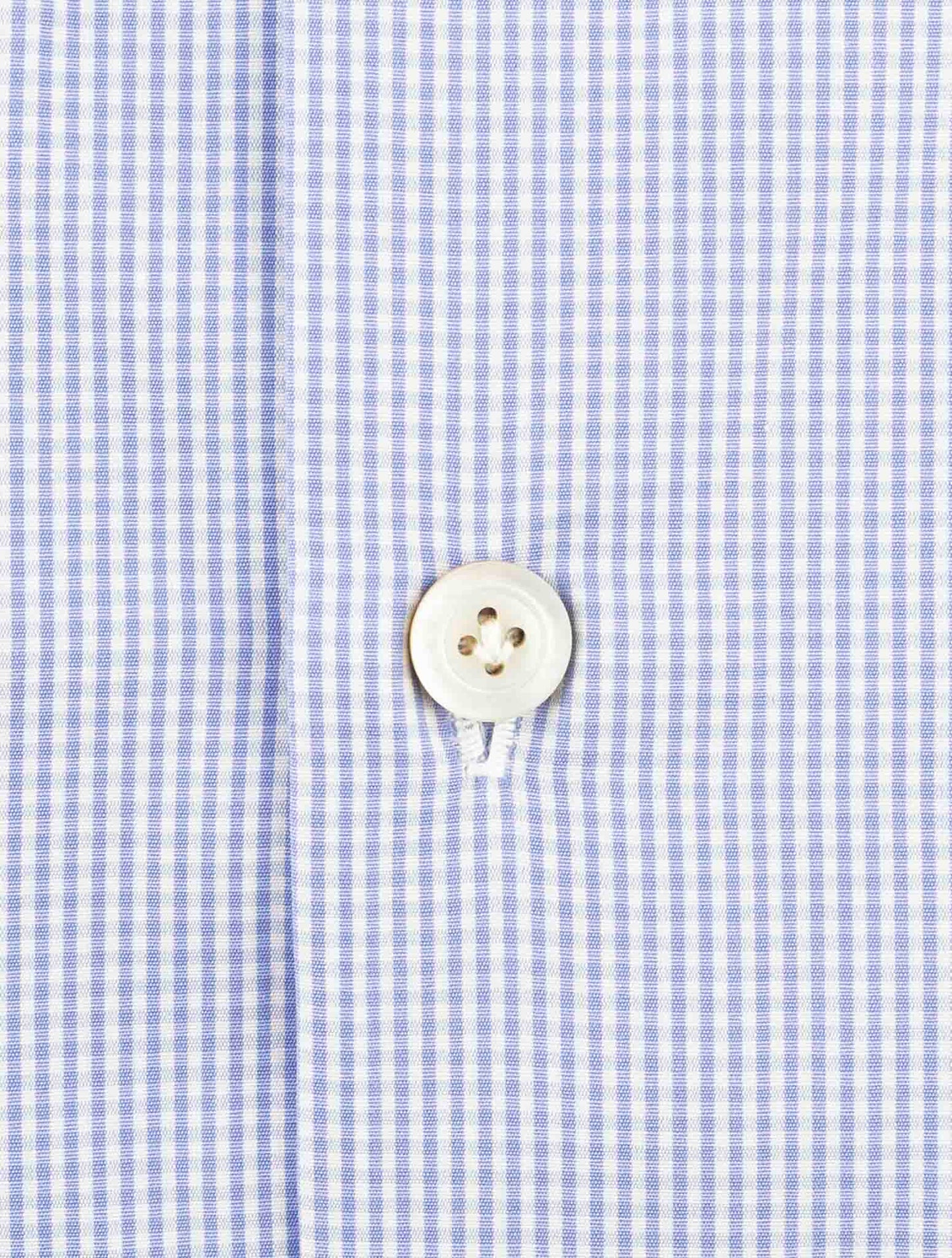 Kiton Blue White Cotton Shirt